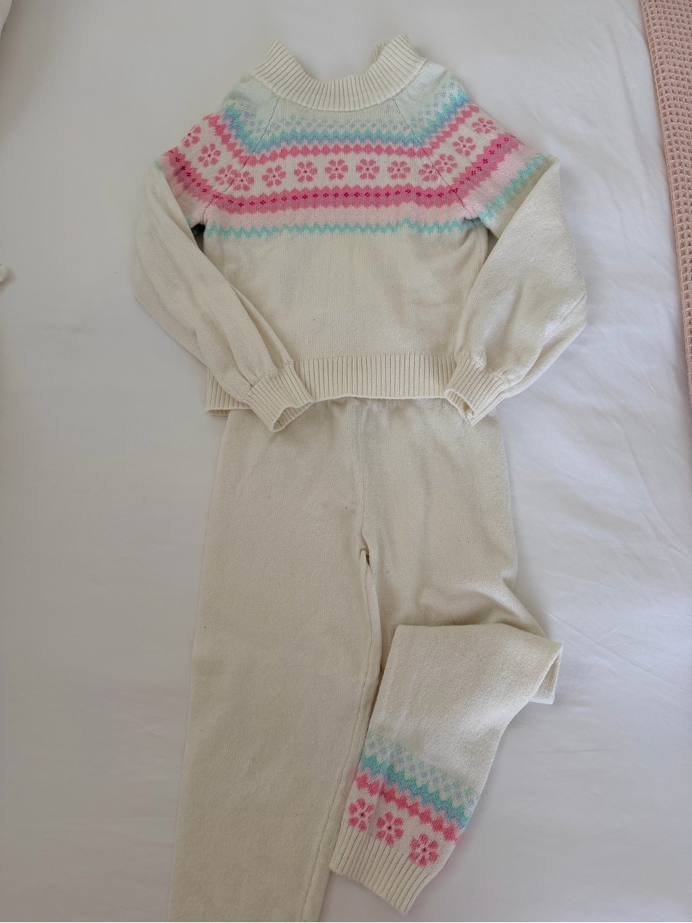 Janie and Jack Cream Knit Sweater Set